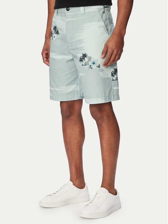 BOSS Szorty materiałowe Chino 50559411 Turkusowy Straight Fit
