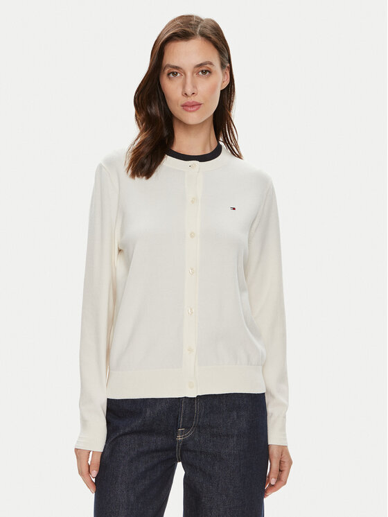 Tommy Hilfiger Kardigan WW0WW42370 Écru Regular Fit