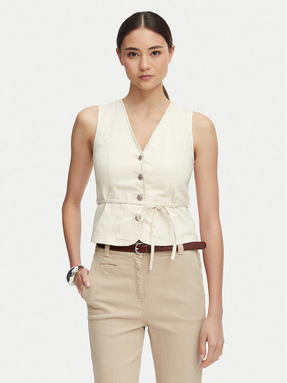 ONLY Top Silla 15374051 Kremowy Regular Fit
