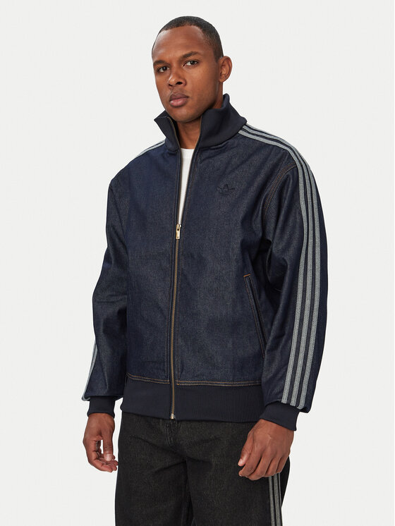 adidas Kurtka jeansowa Firebird Adicolor KS4971 Granatowy Loose Fit