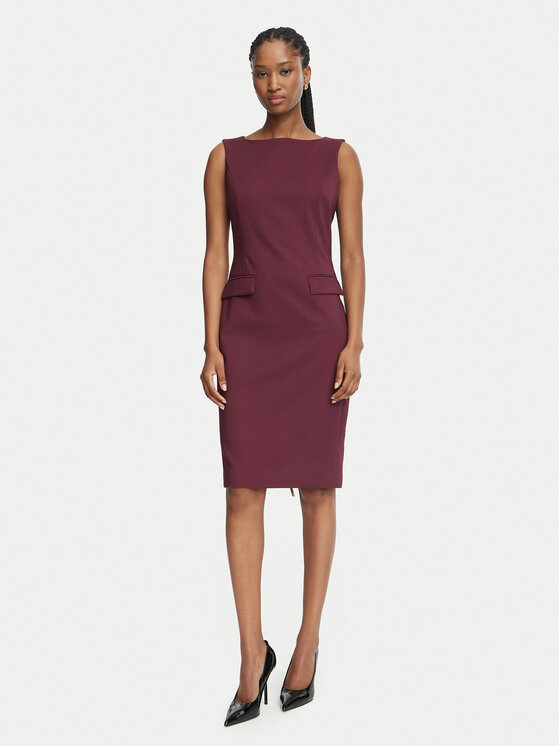 Fracomina Sukienka koktajlowa FR26WD2001W42901 Bordowy Slim Fit