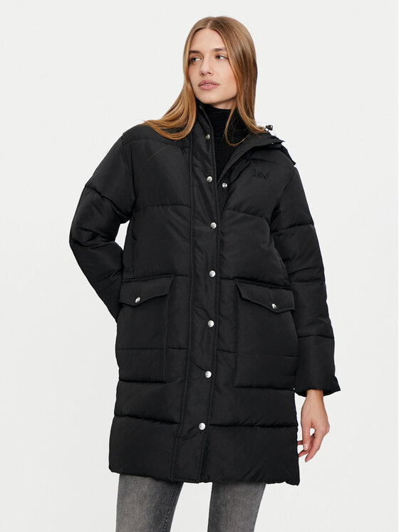 Lee Kurtka zimowa 112355161 Czarny Relaxed Fit