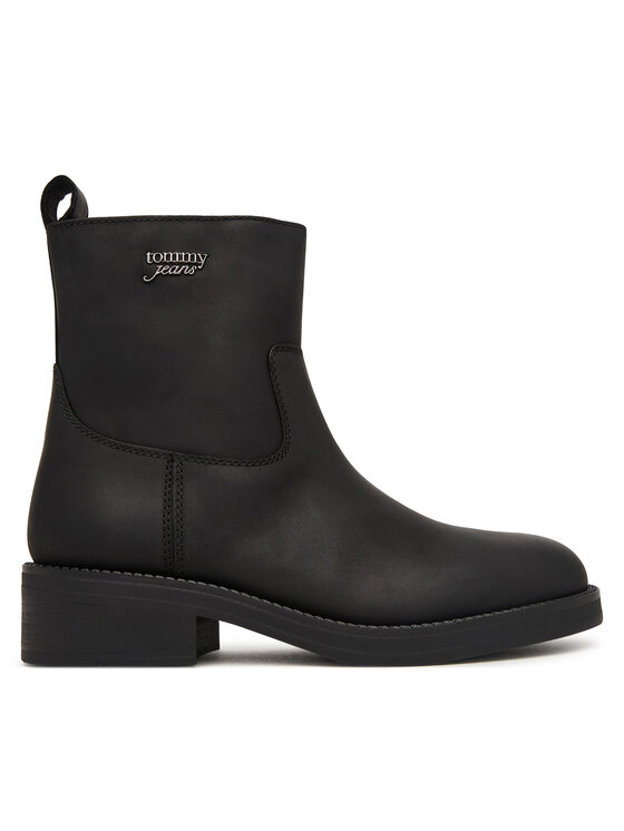 Tommy Jeans Botki Tjw Soft Sole Chelsea Boots Lth EN0EN03080 Czarny