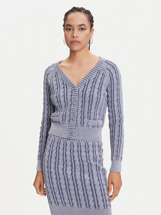 Guess Kardigan W5YR15 Z3OU0 Niebieski Regular Fit