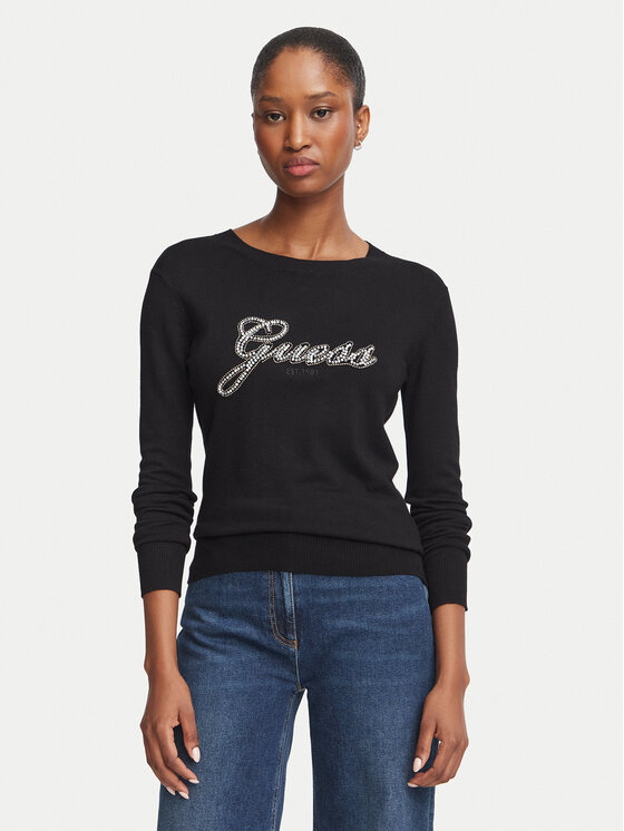Guess Sweter W6BR53 Z1454 Czarny Regular Fit