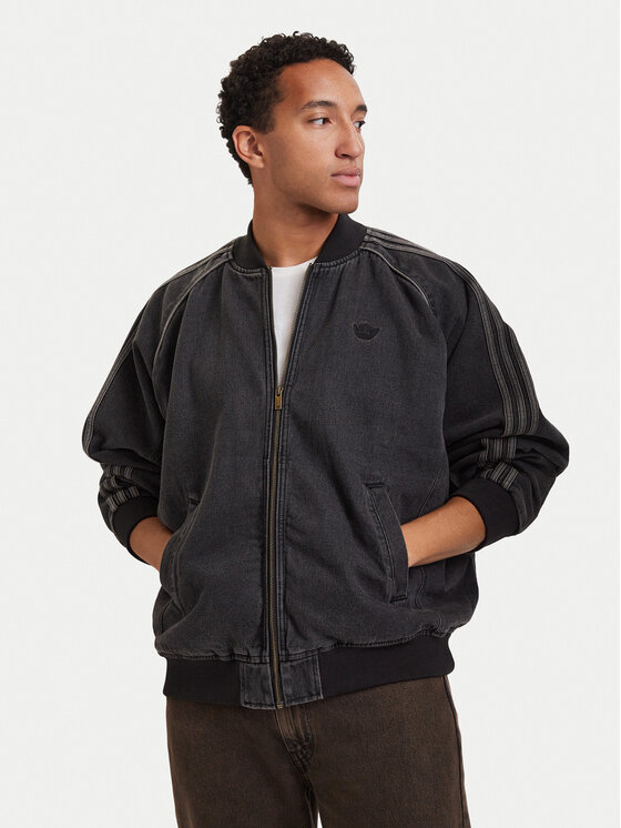 adidas Kurtka jeansowa Sst Denim Track Top IB6948 Szary Regular Fit