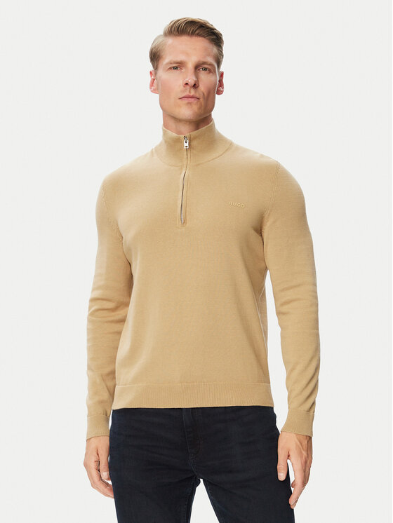 HUGO Sweter San Quintus-C2 50574143 Beżowy Regular Fit