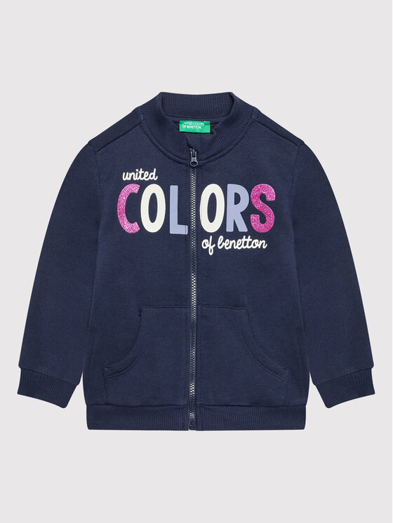 United Colors Of Benetton Bluza 3J70G500V Granatowy Regular Fit