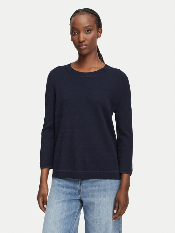 JOOP! Sweter 263Kn32Kusta 30103298 Granatowy Relaxed Fit