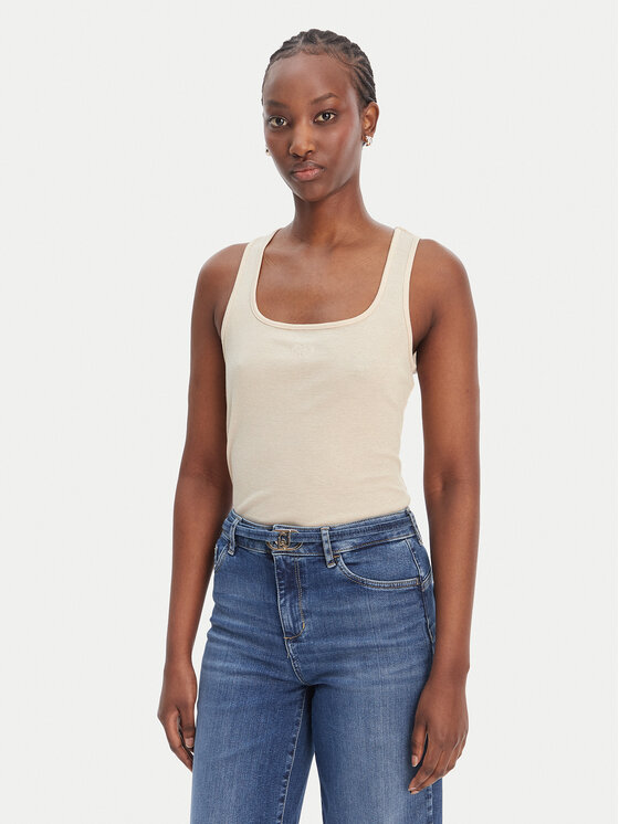Liu Jo Sport Top TA6173 J3845 Écru Regular Fit