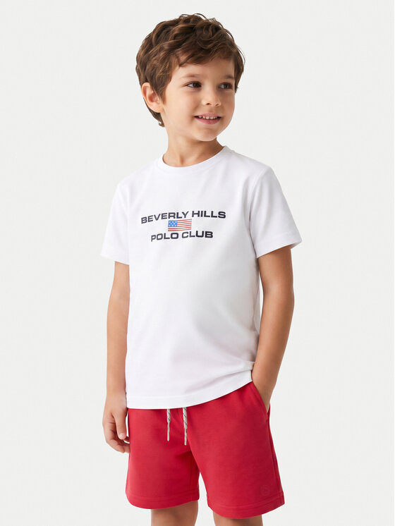 Beverly Hills Polo Club T-Shirt P-SS26B-TS0132 Biały Regular Fit