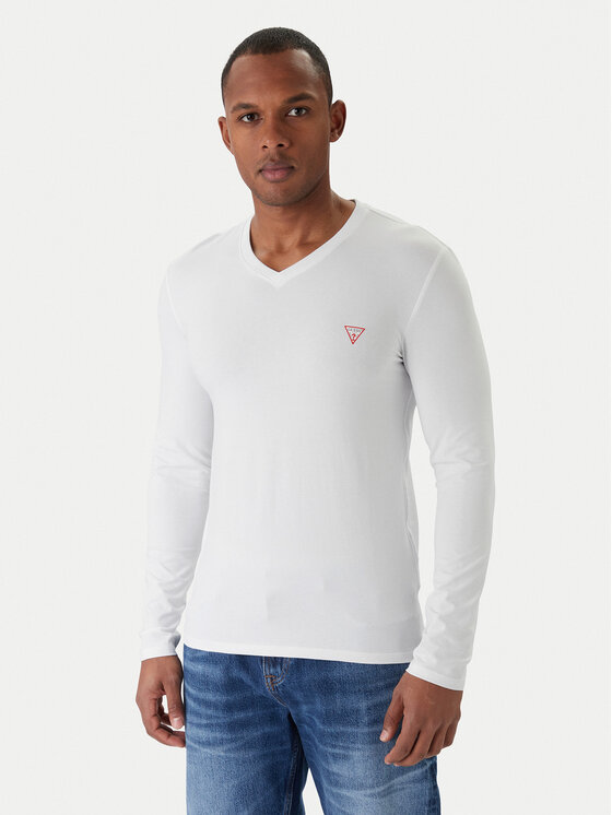 Guess Longsleeve M2YI08 J1314 Biały Slim Fit