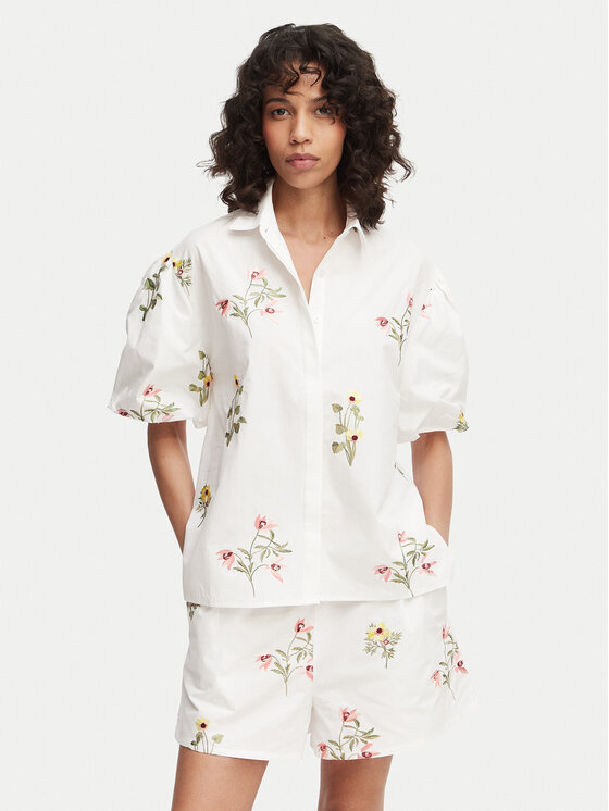 French Connection Koszula Cambria 729G7 Biały Relaxed Fit