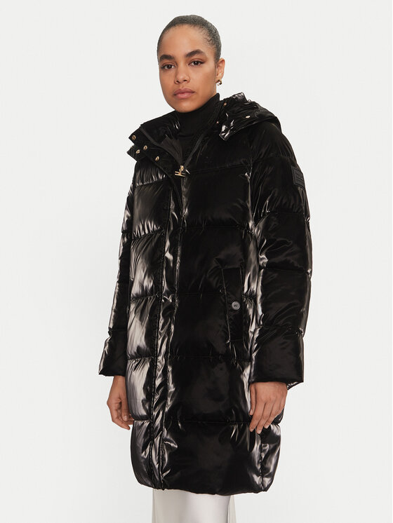 Elisabetta Franchi Kurtka zimowa PI-79Z-46E2-V650 Czarny Regular Fit