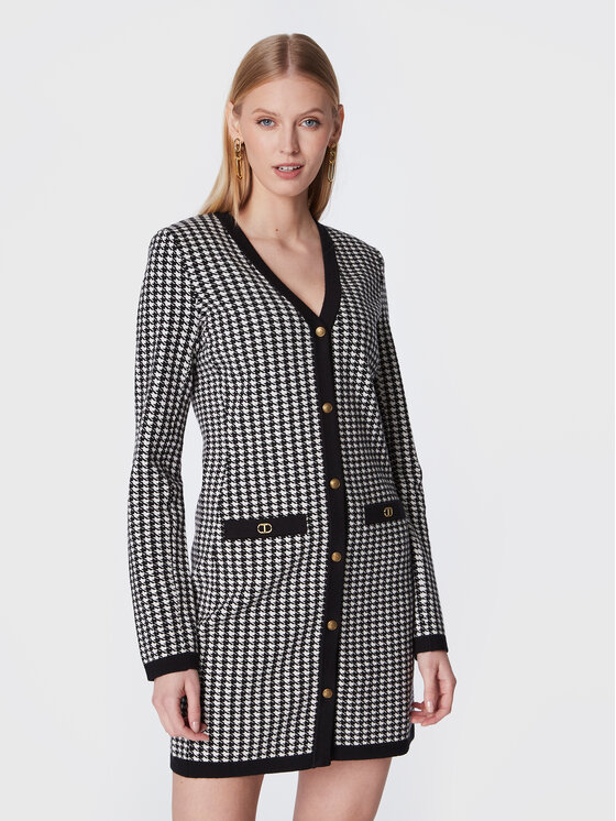 TWINSET Sukienka dzianinowa 222TT3303 Czarny Regular Fit