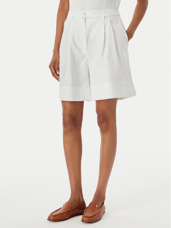 Tommy Hilfiger Szorty materiałowe WW0WW49040 Biały Wide Leg