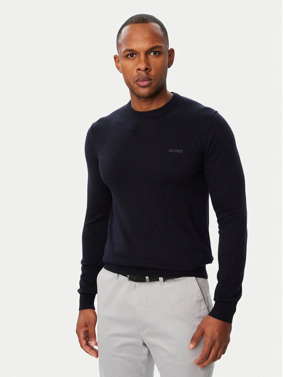 Guess Sweter M6YR07 Z0912 Granatowy Regular Fit