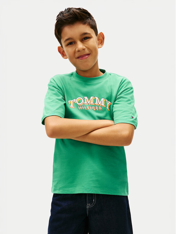 Tommy Hilfiger T-Shirt KB0KB10267 Zielony Regular Fit