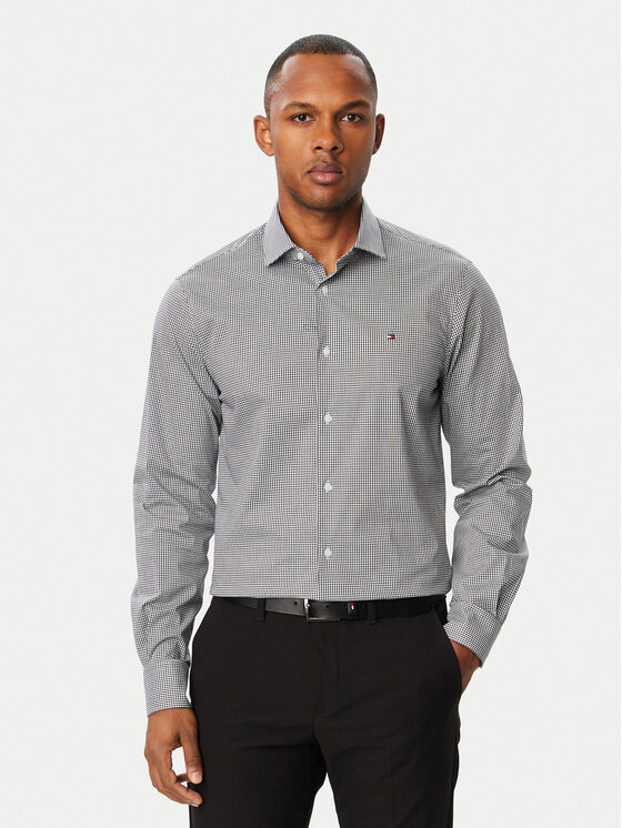 Tommy Hilfiger Koszula Gingham MW0MW42931 Granatowy Regular Fit