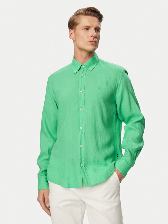 BOSS Koszula H-Liam 50556077 Zielony jasny Regular Fit