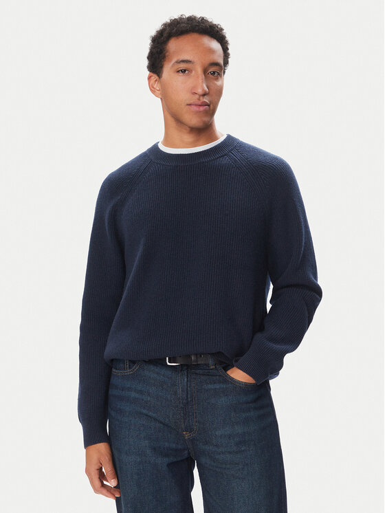 Calvin Klein Jeans Sweter LV04RH308G Granatowy Regular Fit