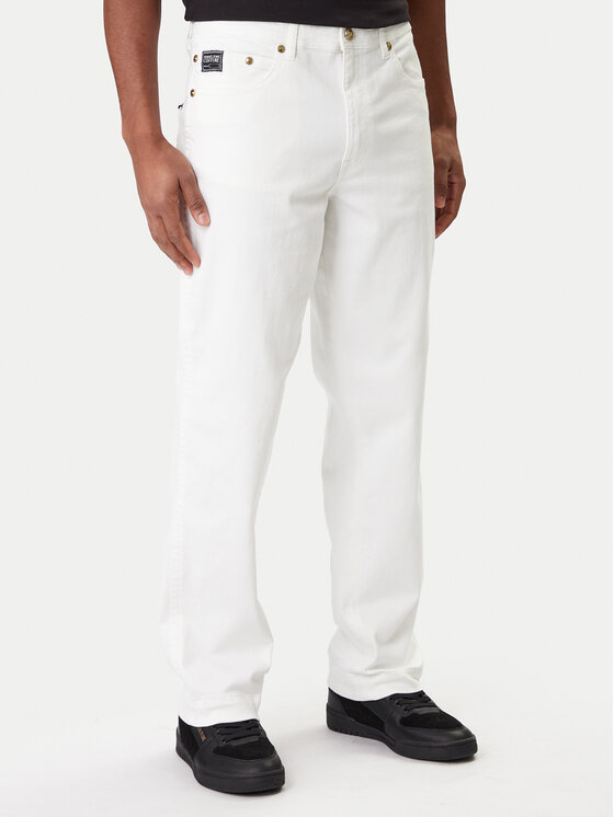Versace Jeans Couture Jeansy 80GAB5RE CEWCA Biały Straight Fit