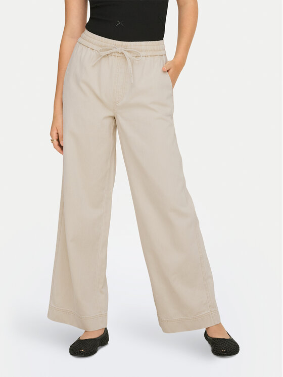 ONLY Spodnie materiałowe Maisa 15367380 Beżowy Wide Leg