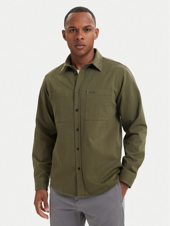 HUGO Koszula Egrin 50566885 Zielony ciemny Regular Fit