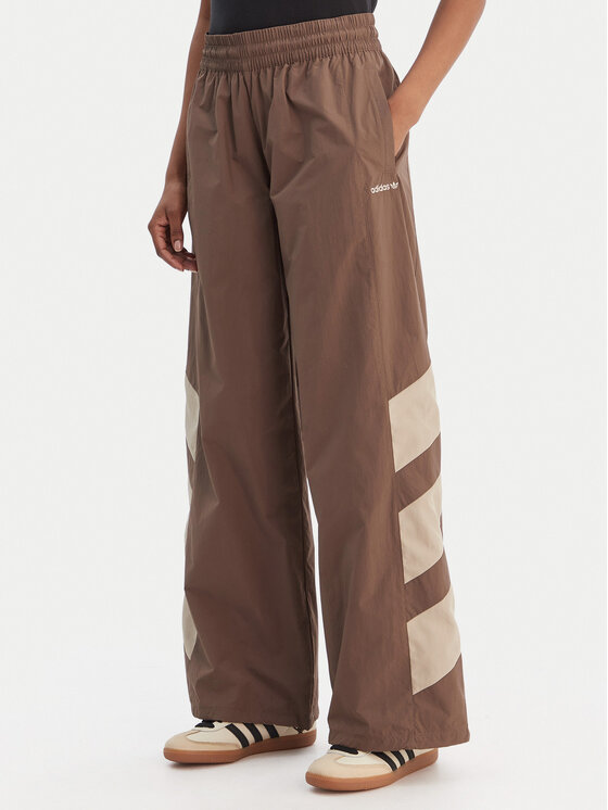 adidas Spodnie dresowe Blocked Washed KD8790 Brązowy Loose Fit