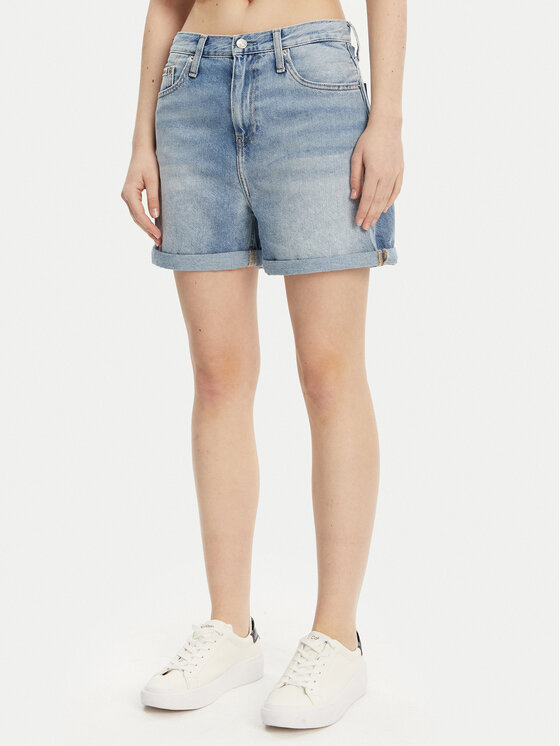 Calvin Klein Jeans Szorty jeansowe J20J225152 Niebieski Mom Fit
