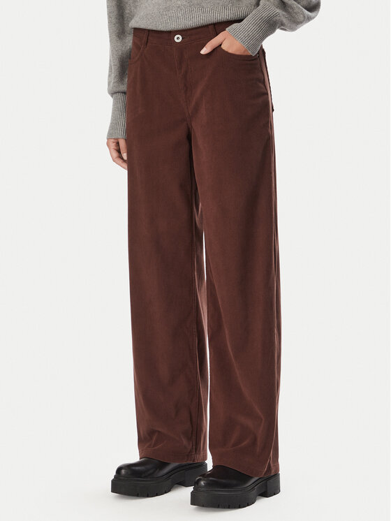 HUGO Spodnie materiałowe Hidami-1-W_B 50569803 Brązowy ciemny Relaxed Fit
