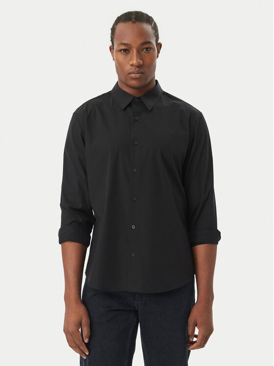 Calvin Klein Koszula Supima LV04LH105G Czarny Regular Fit