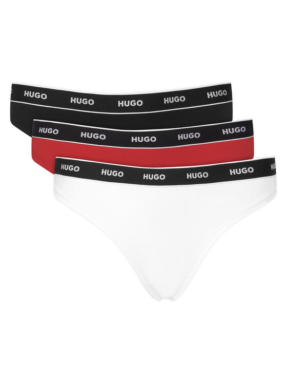 HUGO Komplet stringów Triplet Thong Stripe 50545680 Kolorowy