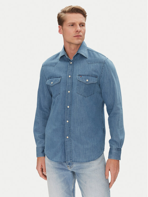 Tommy Hilfiger Koszula jeansowa MW0MW39903 Niebieski Regular Fit
