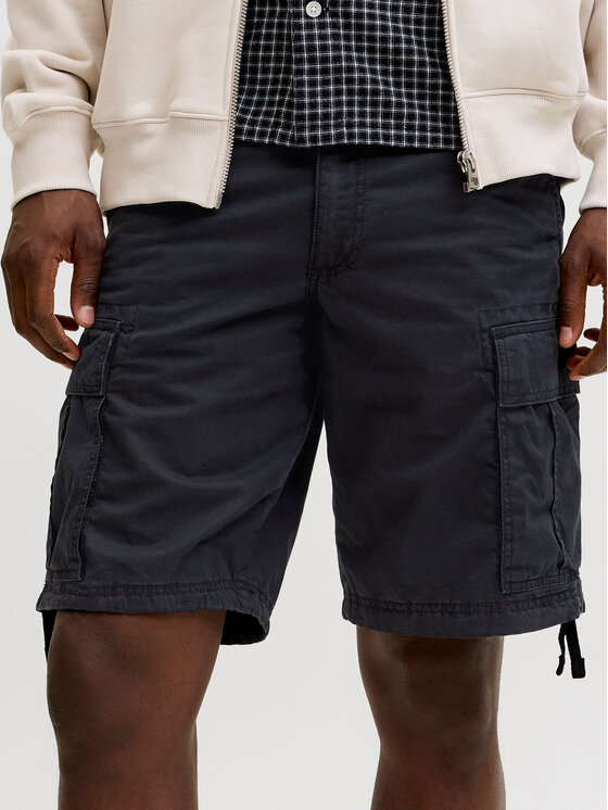 Jack & Jones Szorty materiałowe Cole Frank 12291369 Czarny Regular Fit