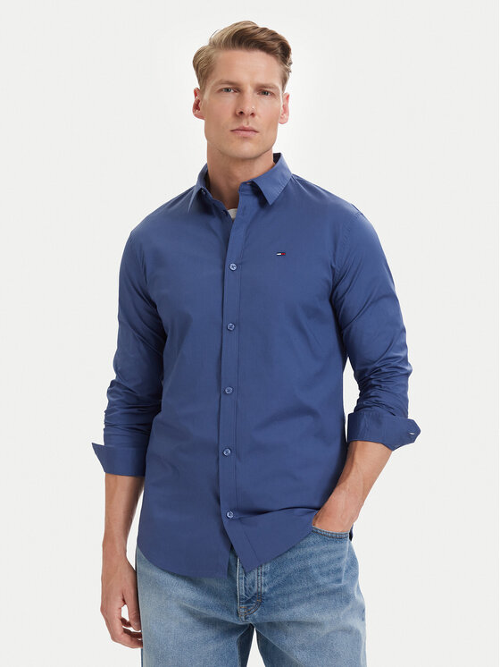 Tommy Jeans Koszula Original DM0DM04405 Niebieski Slim Fit