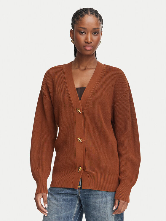 Elisabetta Franchi Kardigan MK-01S-66E2-V400 Brązowy Regular Fit