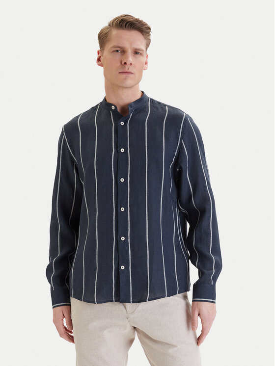 Bugatti Koszula 9550-78954C Granatowy Casual Fit
