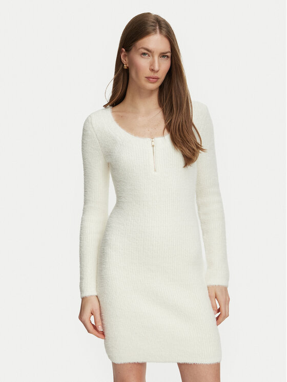 Guess Sukienka dzianinowa W6BK89 Z1921 Kremowy Regular Fit