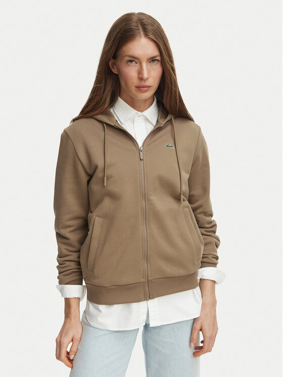 Lacoste Bluza SF5256 Brązowy jasny Regular Fit