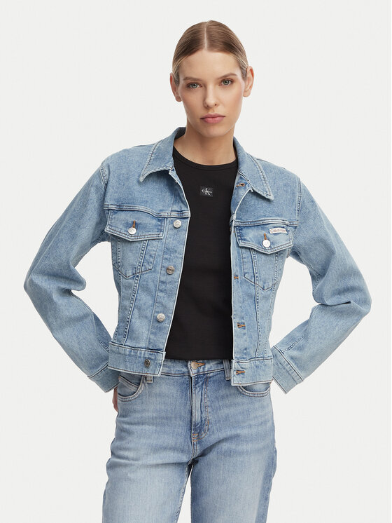 Calvin Klein Jeans Kurtka jeansowa LV047F672G Niebieski jasny Regular Fit