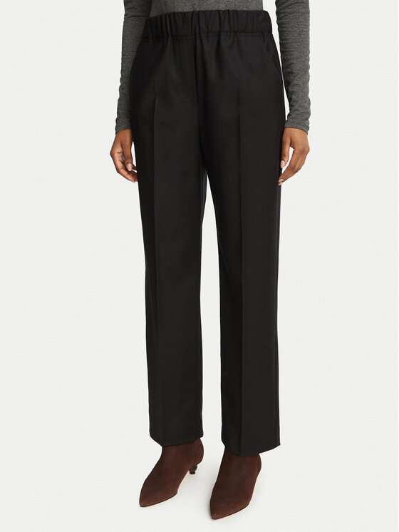 Weekend Max Mara Spodnie materiałowe Hateley 2625136042 Czarny Regular Fit