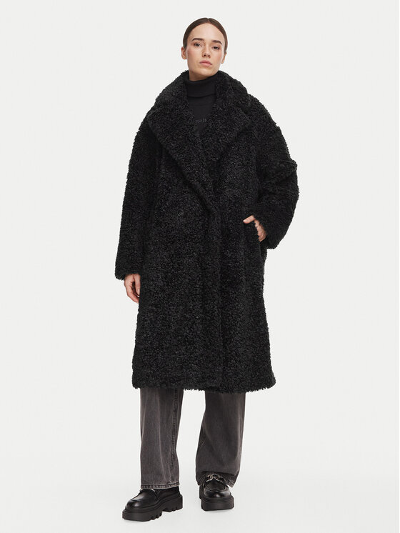 HUGO Kożuch sztuczny Malite-1 50570962 Czarny Oversize
