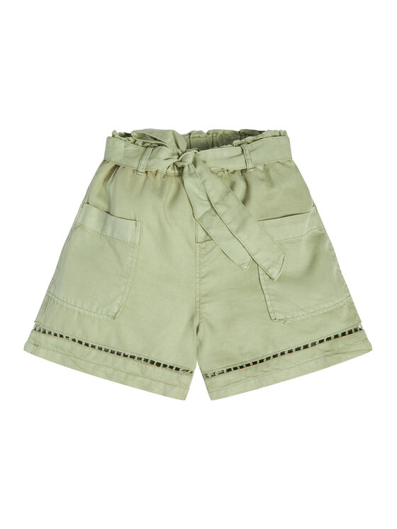 Guess Szorty materiałowe J3GD03 WE8R0 Zielony Relaxed Fit