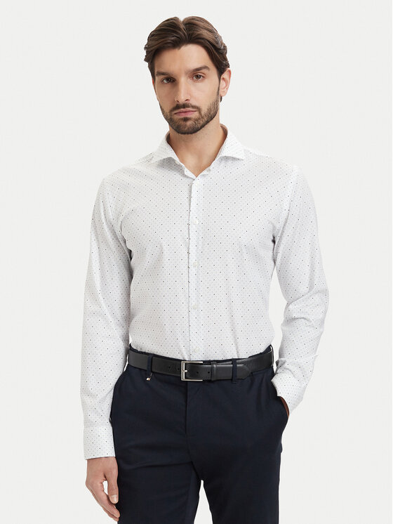 BOSS Koszula Hank 50560687 Biały Regular Fit