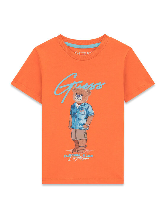 Guess T-Shirt N6GI04 K8HM4 Pomarańczowy Regular Fit
