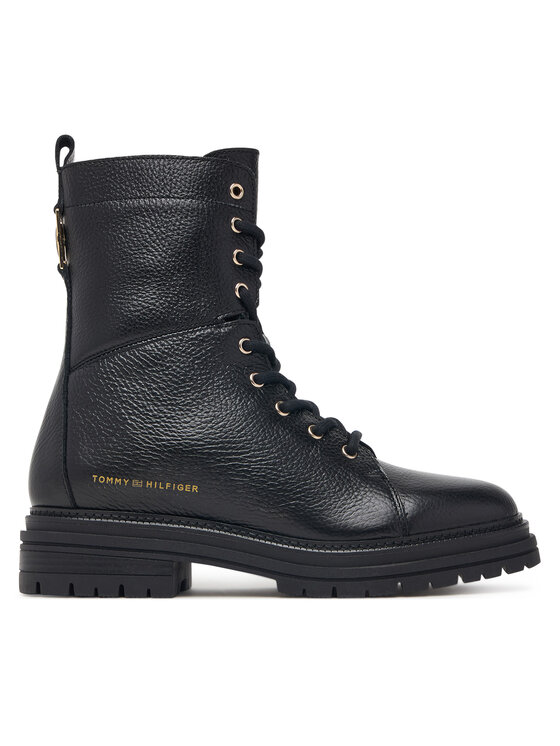 Tommy Hilfiger Trzewiki Th Emboss Grain Leather Boot FW0FW09553 Czarny