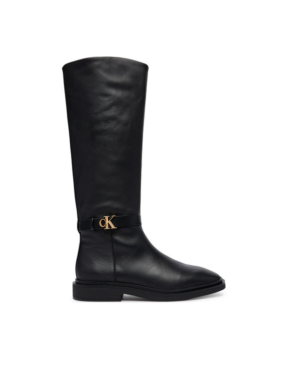 Calvin Klein Kozaki Square High Boot Lth Mg Hdw HW0HW03187 Czarny