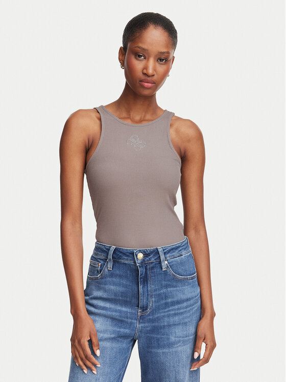 Guess Top W6RP39 KD092 Beżowy ciemny Regular Fit