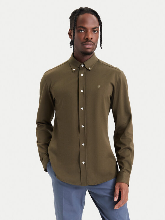 BOSS Koszula H-Roan 50567031 Zielony Slim Fit